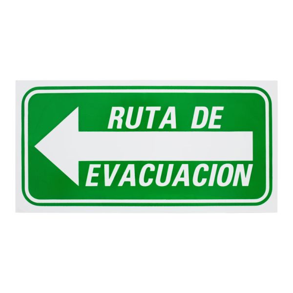 Letrero Ruta De Evacuaci N Izquierda X Cm