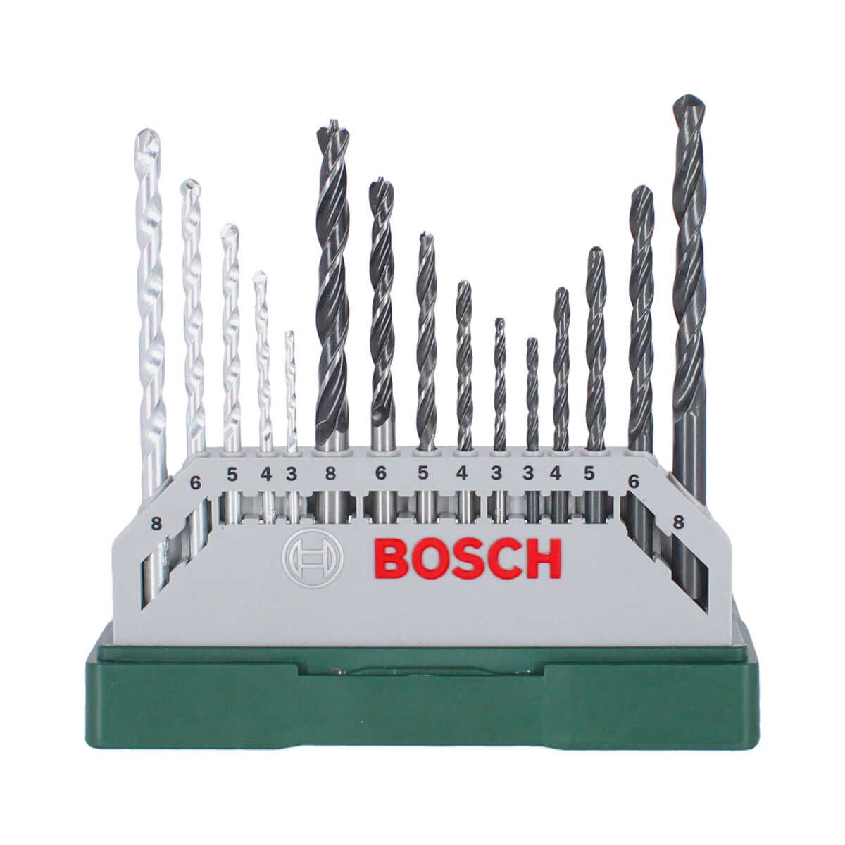 Juego de Brocas Bosch 15 Piezas Gris Madera Metal Concreto X-line