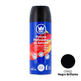 Pintura acrílica en aerosol negro brillante 400 ml CPA02 Corona