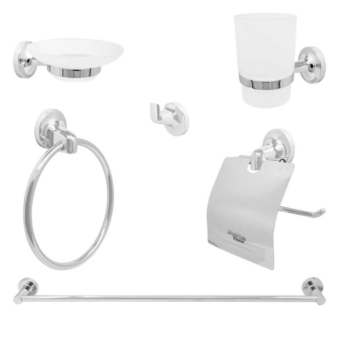 Juego de accesorios para baño cromo 16251 Maxflu