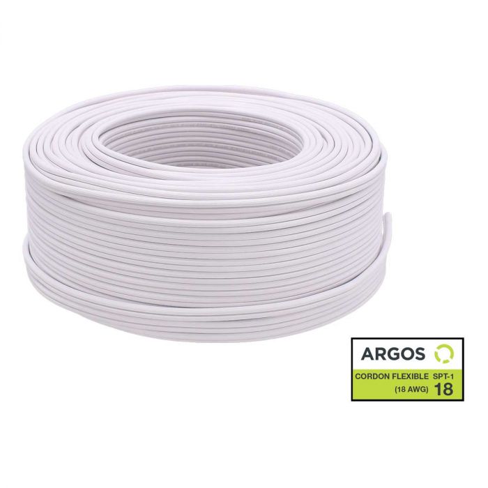 Cordón dúplex flexible blanco calibre 18 SPT-1 con 100 metros 1600184 ARGOS