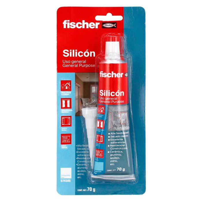 Silicón de uso general transparente 70 gramos 574305 Fischer