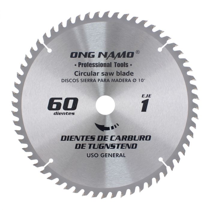 Disco sierra para corte de madera 10" x 60 D 1060 ONG NAMO