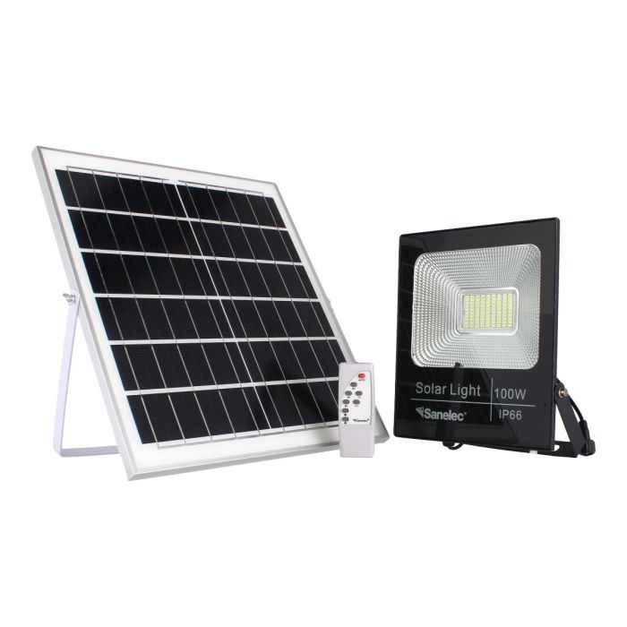 Reflector de LEDS con carga solar 100 W 1410 Sanelec