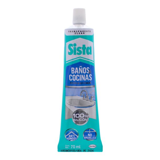 Silicón para baños y cocinas transparente 82ml F101 Sista