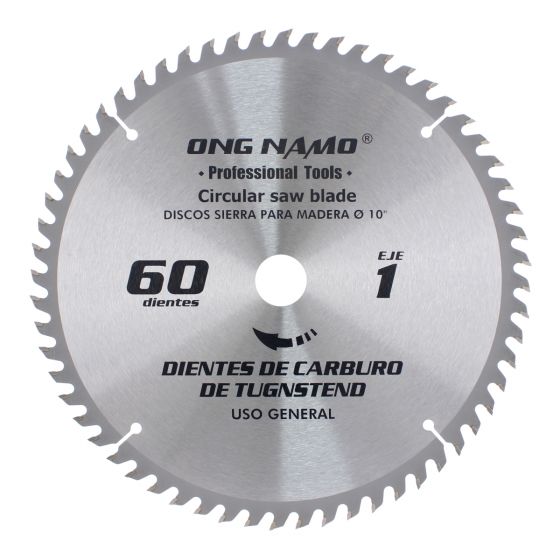 Disco sierra para corte de madera 10" x 60 D 1060 ONG NAMO