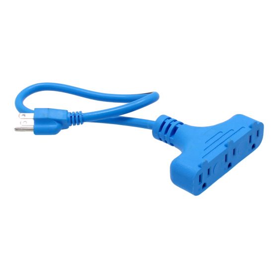 Extensión eléctrica 60 cm uso rudo Power Block 3x16 AWG azul 2265 Sanelec