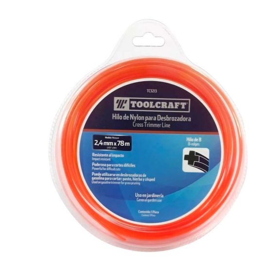 Hilo naranja para desbrozadora 78 metros TC3213 Toolcraft